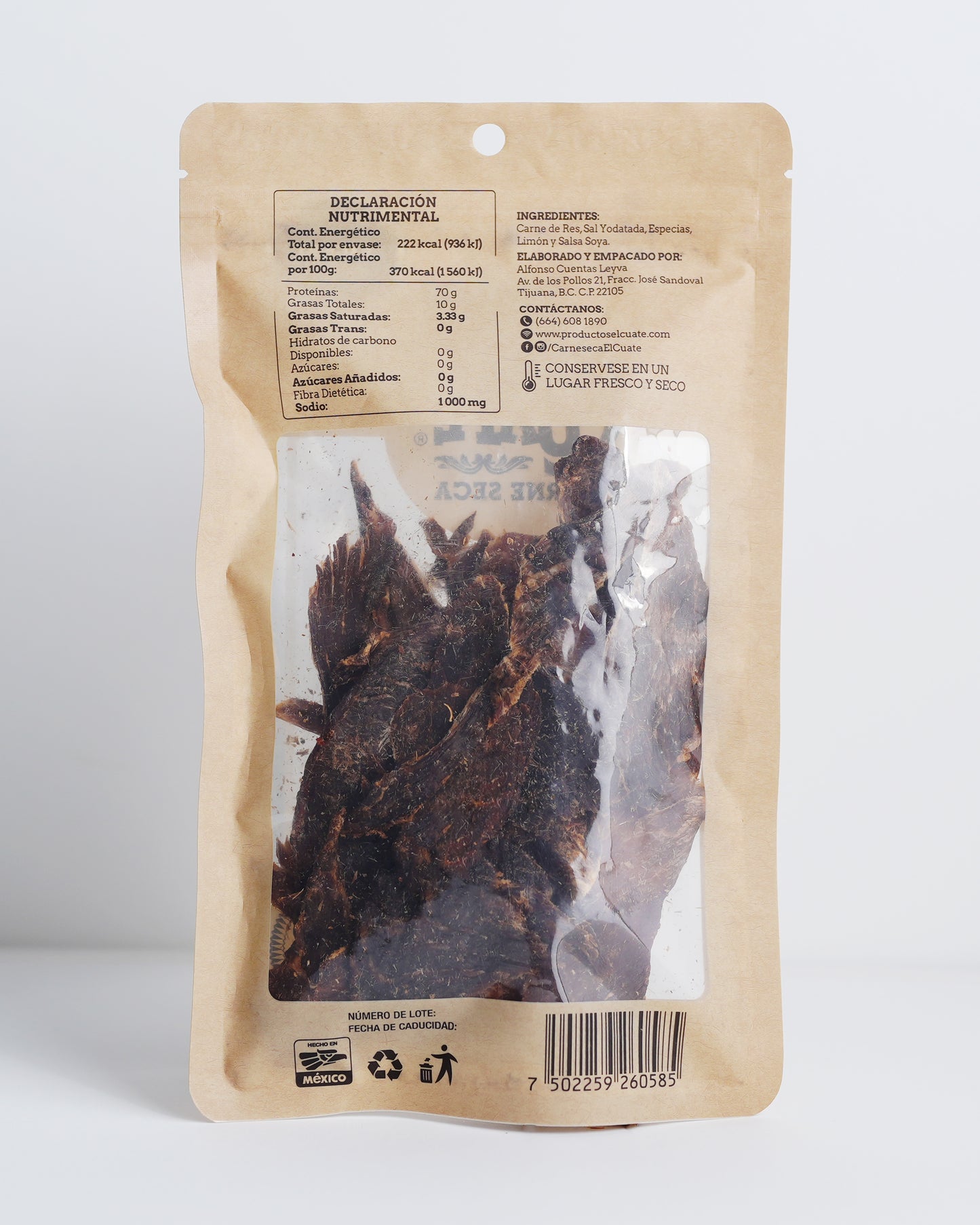 Carne seca original 60g El Cuate®