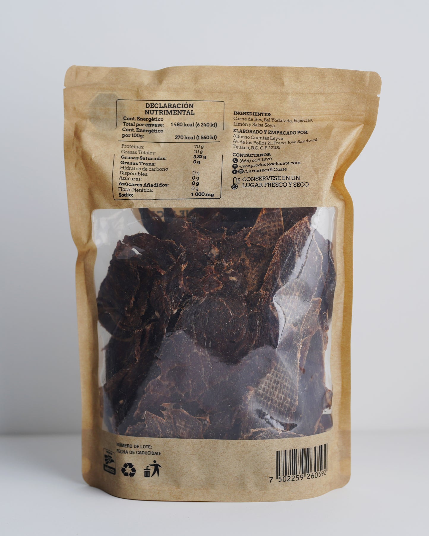 Carne seca original 400g El Cuate®